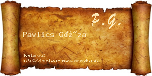 Pavlics Géza névjegykártya